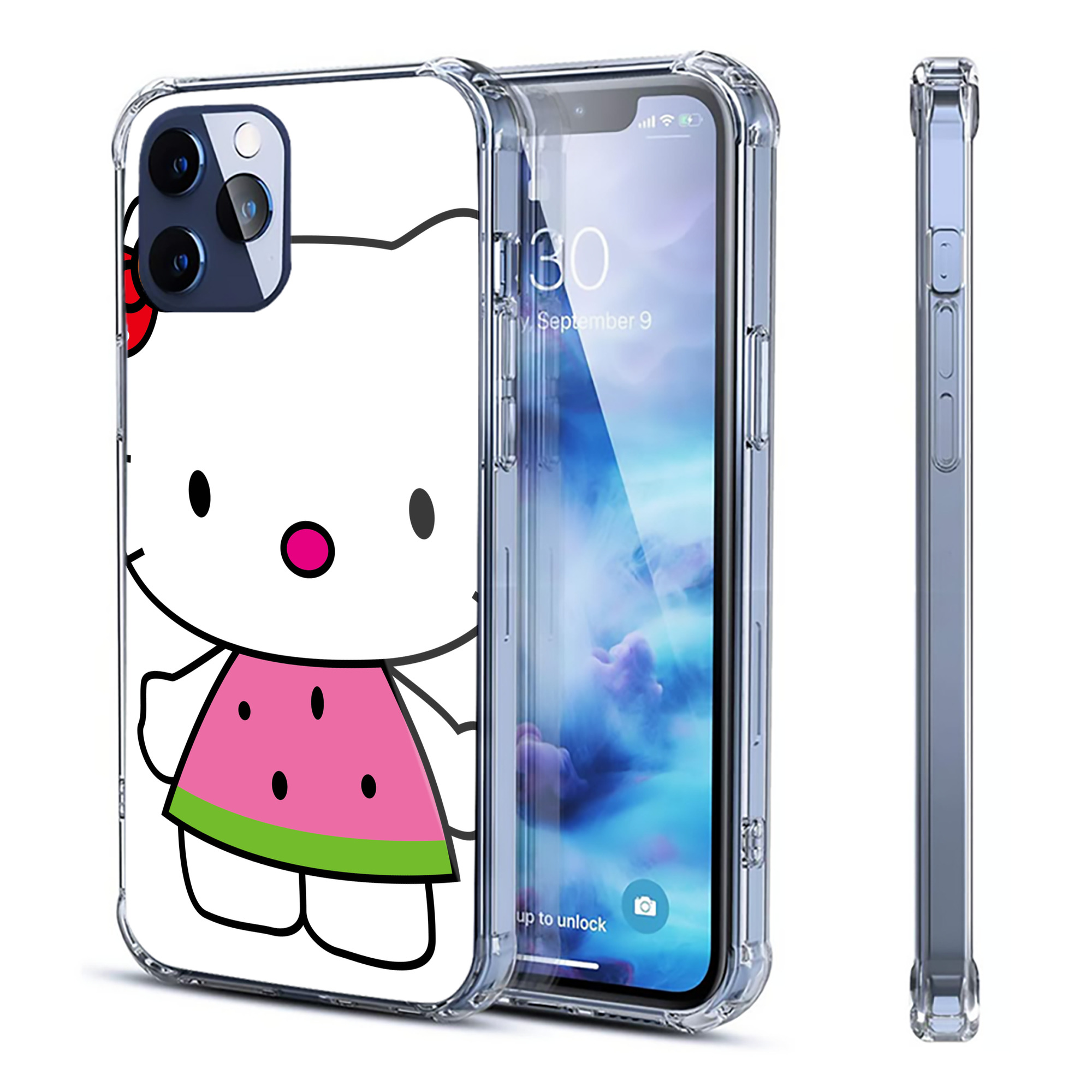 （画像用） Hello Kitty ハローキティ 【iPhone 12シリーズ対応】透明スマホケース（クリアソフトケース）
